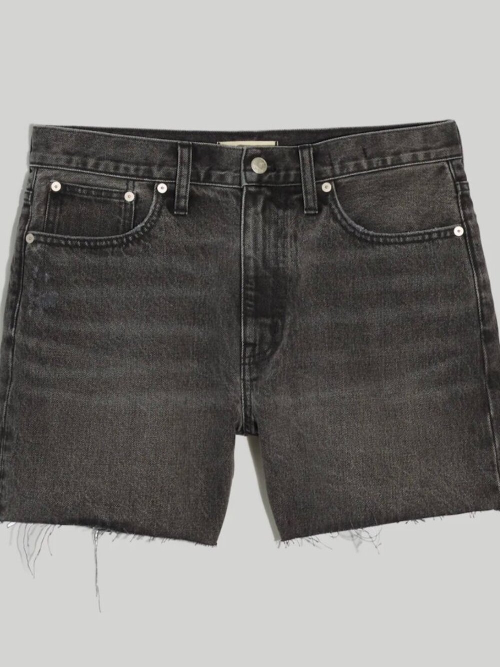 Madewell Relaxed Mid-Length Black Wash Denim Shorts | Size 32